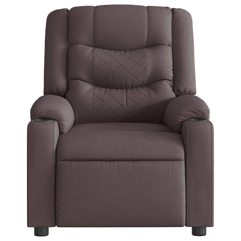 Fauteuil verstelbaar elektrisch stof donkerbruin