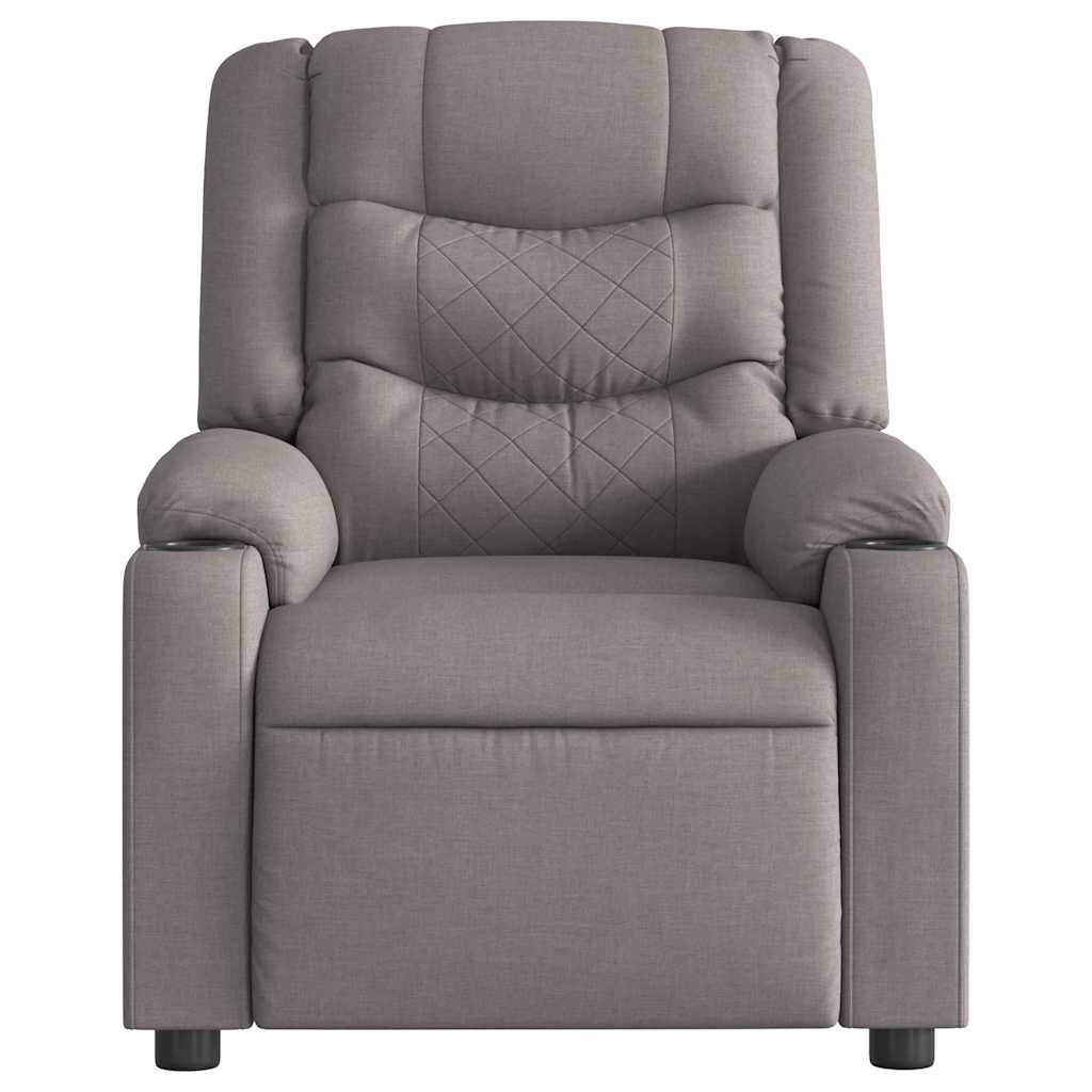Fauteuil verstelbaar elektrisch stof taupe