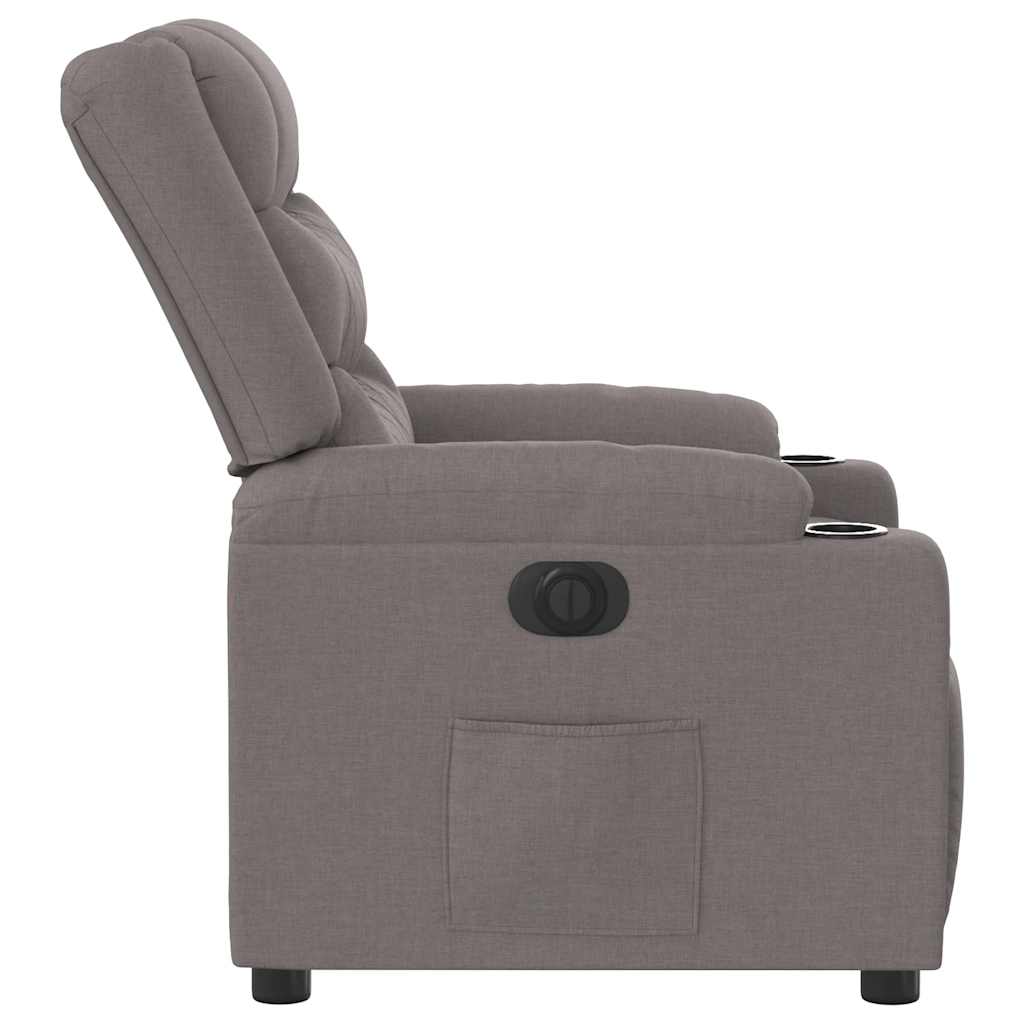 Fauteuil verstelbaar elektrisch stof taupe