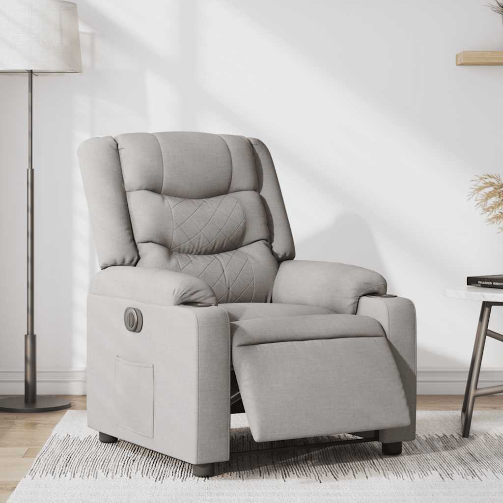 Fauteuil elektrisch verstelbaar stof wolk grijs