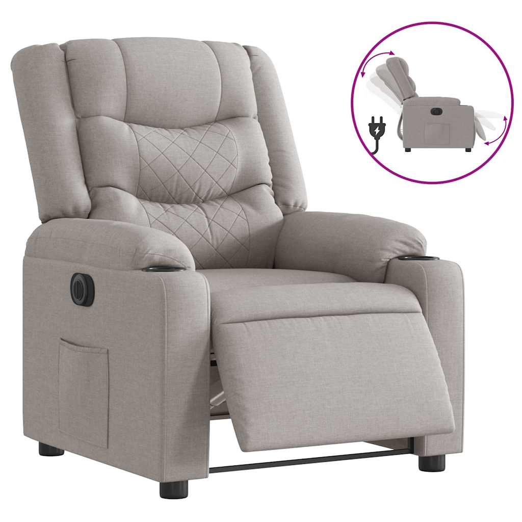 Fauteuil elektrisch verstelbaar stof wolk grijs