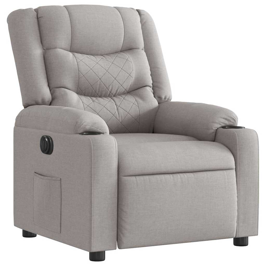 Fauteuil elektrisch verstelbaar stof wolk grijs