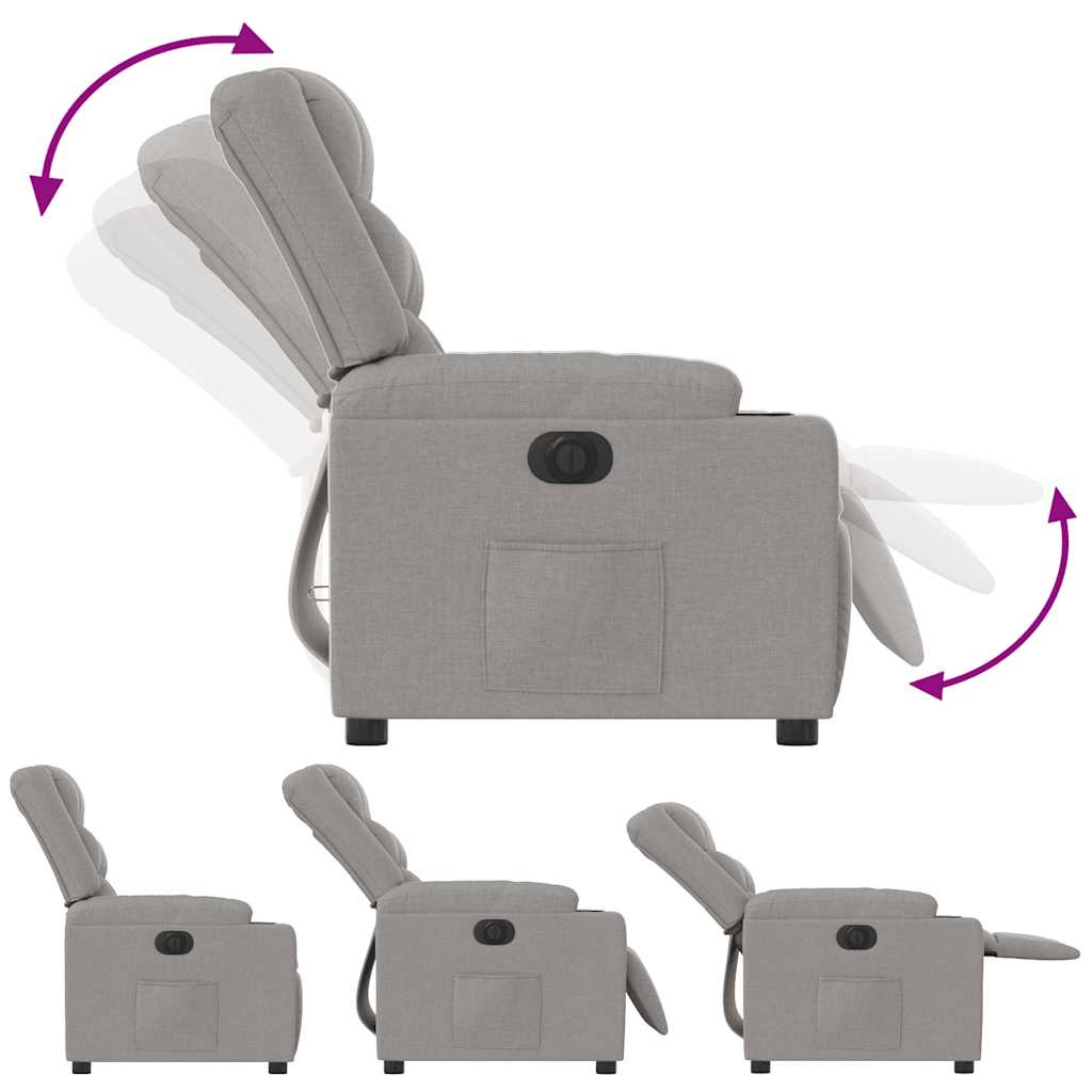 Fauteuil elektrisch verstelbaar stof wolk grijs