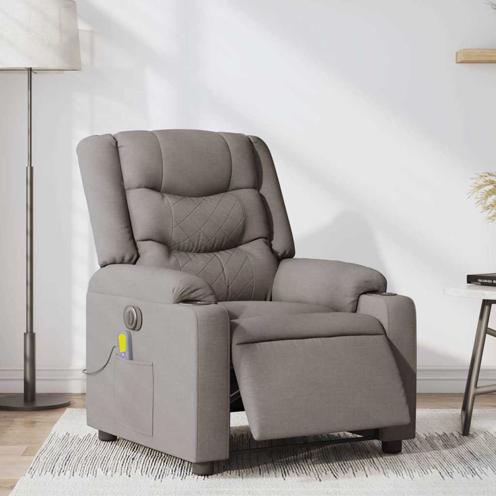 Massagestoel elektrisch verstelbaar stof taupe