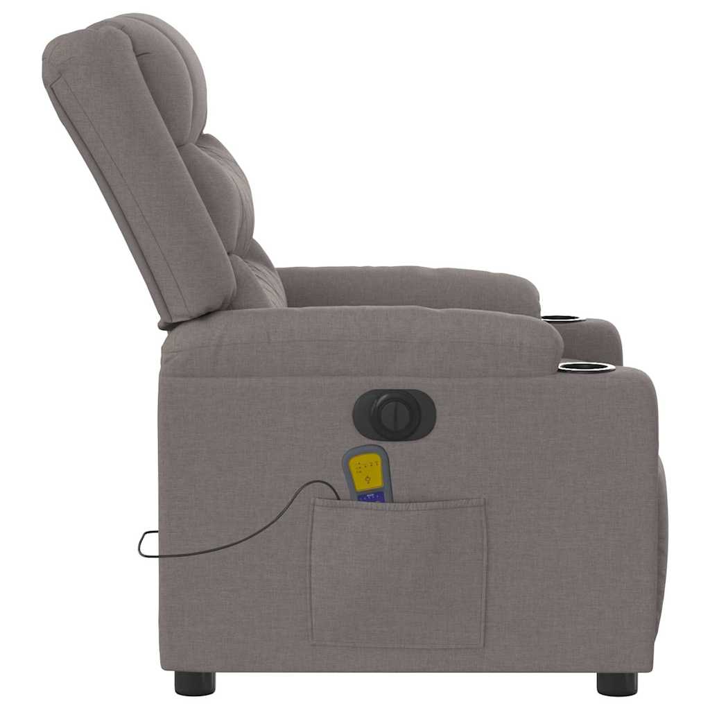 Massagestoel elektrisch verstelbaar stof taupe