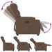 Fauteuil verstelbaar stof bruin