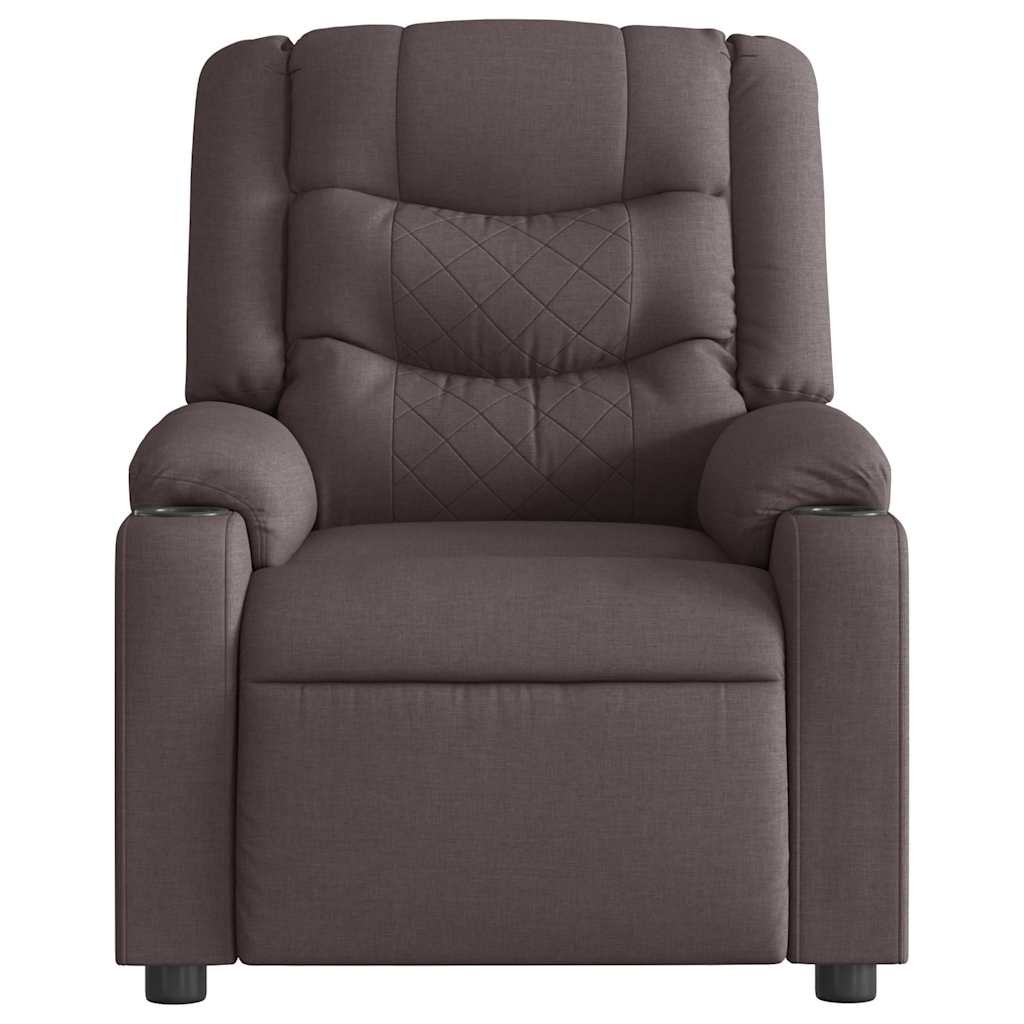 Fauteuil verstelbaar stof donkerbruin