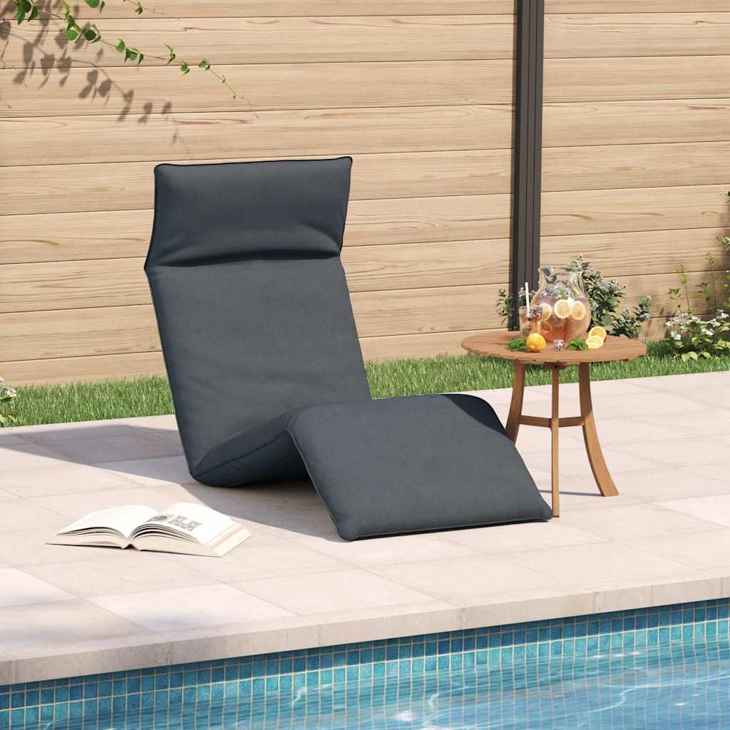Ligstoel inklapbaar 175x54x8,5 cm Oxford stof antracietkleurig