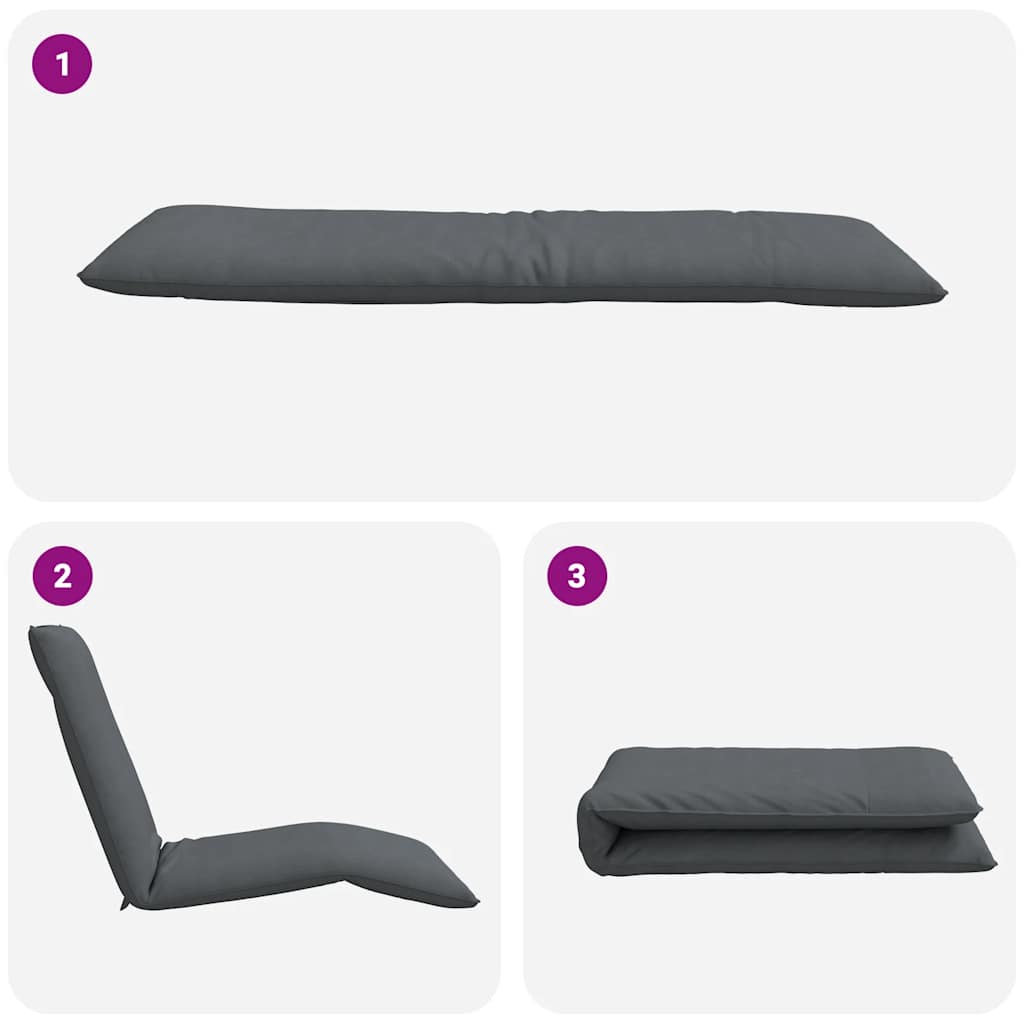 Ligstoel inklapbaar 175x54x8,5 cm Oxford stof antracietkleurig