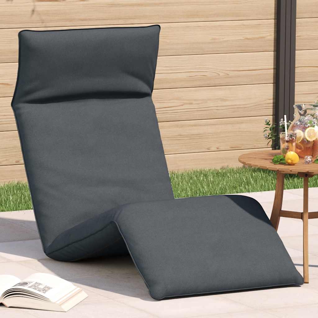 Ligstoel inklapbaar 175x54x8,5 cm Oxford stof antracietkleurig