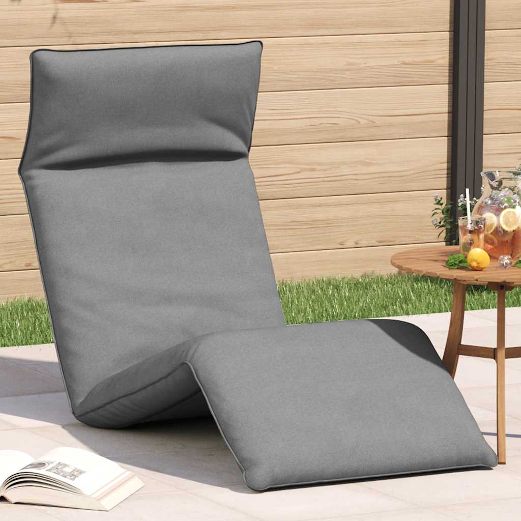 Ligstoel inklapbaar 175x54x8,5 cm Oxford stof grijs