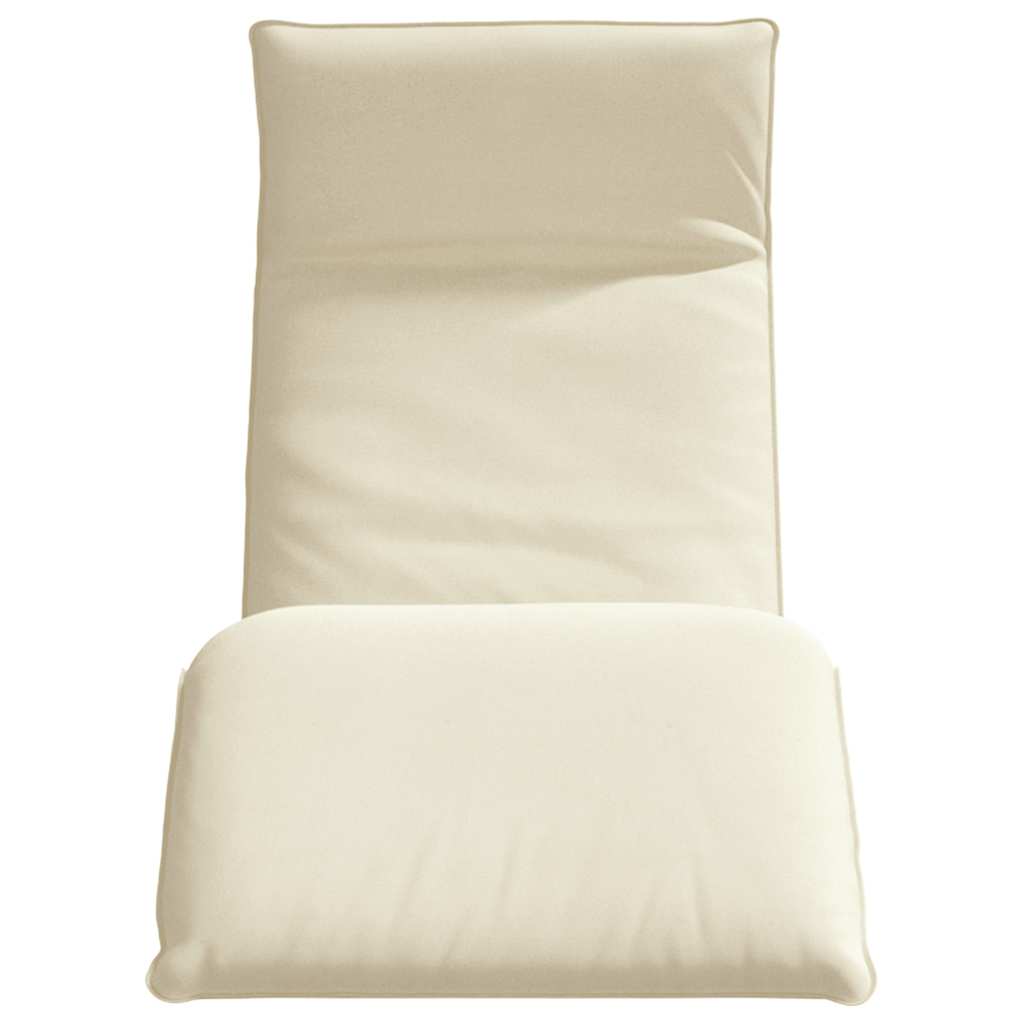 Ligstoel inklapbaar 175x54x8,5 cm Oxford stof crème