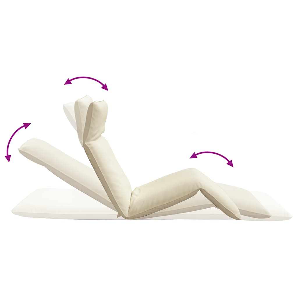 Ligstoel inklapbaar 175x54x8,5 cm Oxford stof crème