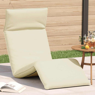 Ligstoel inklapbaar 175x54x8,5 cm Oxford stof crème