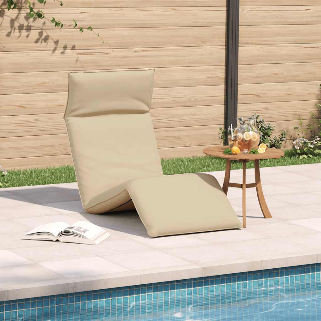 Ligstoel inklapbaar 175x54x8,5 cm Oxford stof beige
