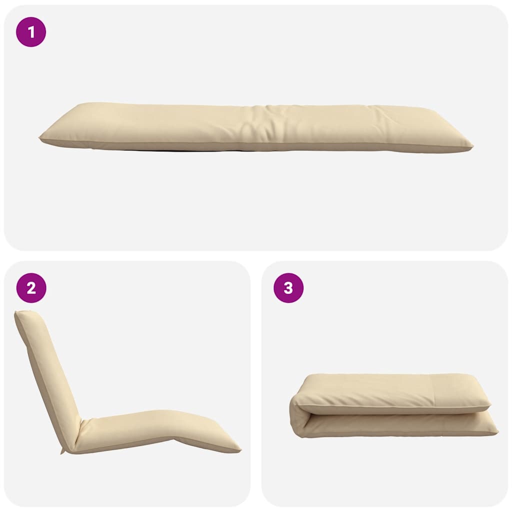 Ligstoel inklapbaar 175x54x8,5 cm Oxford stof beige