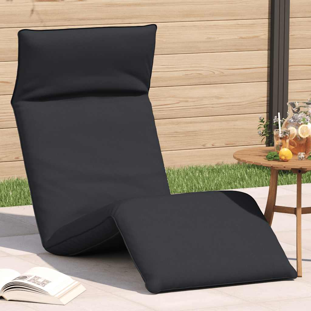Ligstoel inklapbaar 175x54x8,5 cm Oxford stof zwart