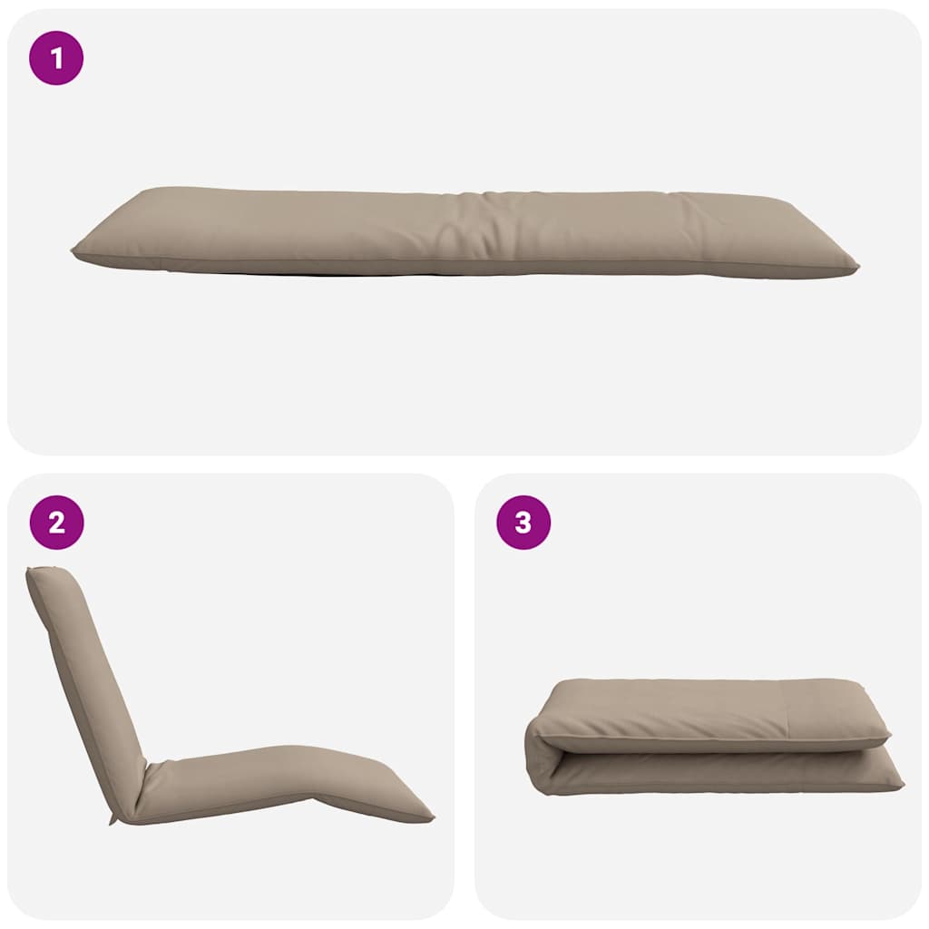 Ligstoel inklapbaar 175x54x8,5 cm oxford stof taupe