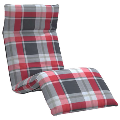 Opvouwbare ligstoel Rood Geruit Patroon 175x54x8,5 cm Oxford Stof