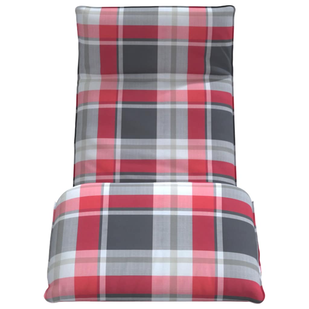 Opvouwbare ligstoel Rood Geruit Patroon 175x54x8,5 cm Oxford Stof