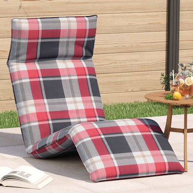 Opvouwbare ligstoel Rood Geruit Patroon 175x54x8,5 cm Oxford Stof
