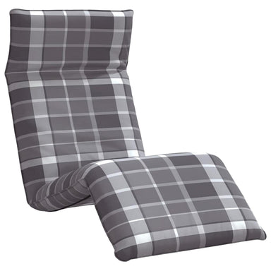 Opvouwbare ligstoel Grijs Geruit Patroon 175x54x8,5 cm Oxford Stof