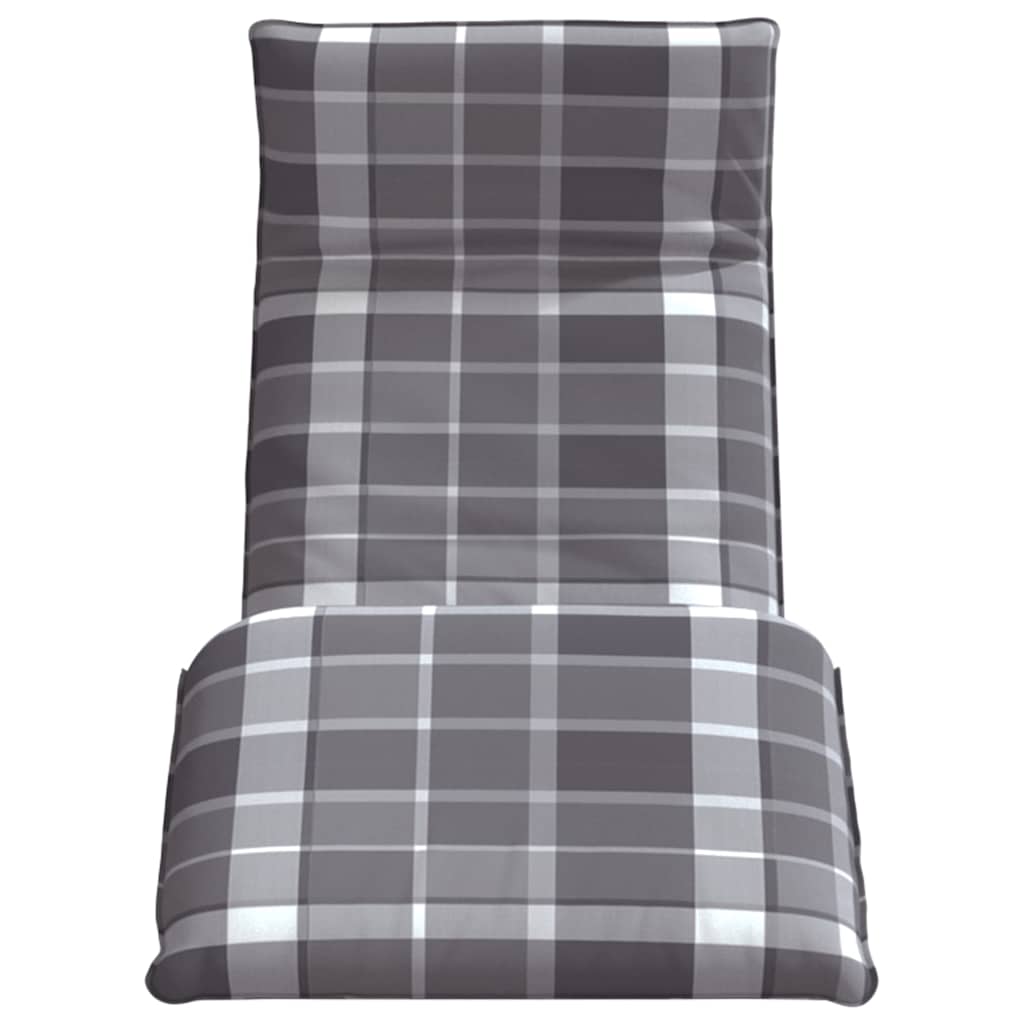 Opvouwbare ligstoel Grijs Geruit Patroon 175x54x8,5 cm Oxford Stof