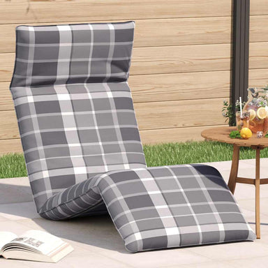 Opvouwbare ligstoel Grijs Geruit Patroon 175x54x8,5 cm Oxford Stof