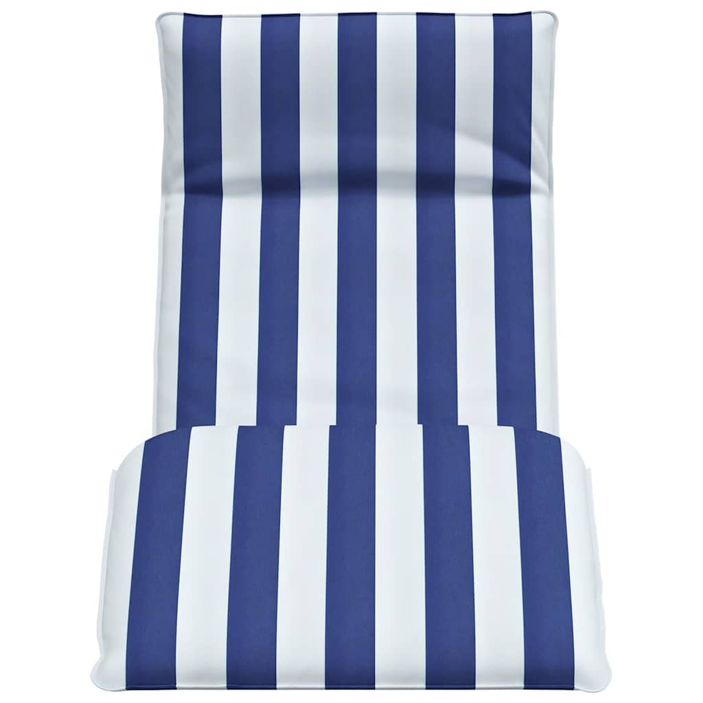 Opvouwbare ligstoel Blauw en Wit 175x54x8,5 cm Oxford Stof