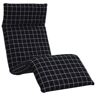 Opvouwbare ligstoel Zwart Geruit Patroon 175x54x8,5 cm Oxford Stof