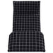 Opvouwbare ligstoel Zwart Geruit Patroon 175x54x8,5 cm Oxford Stof