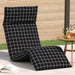Opvouwbare ligstoel Zwart Geruit Patroon 175x54x8,5 cm Oxford Stof