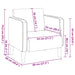 Fauteuil met armleuningen 54 cm corduroy stof lichtgrijs
