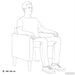 Fauteuil met armleuningen 54 cm corduroy stof lichtgrijs