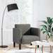 Fauteuil met armleuningen 54 cm corduroy stof lichtgrijs