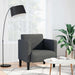 Fauteuil met armleuningen 54 cm corduroy stof donkergrijs