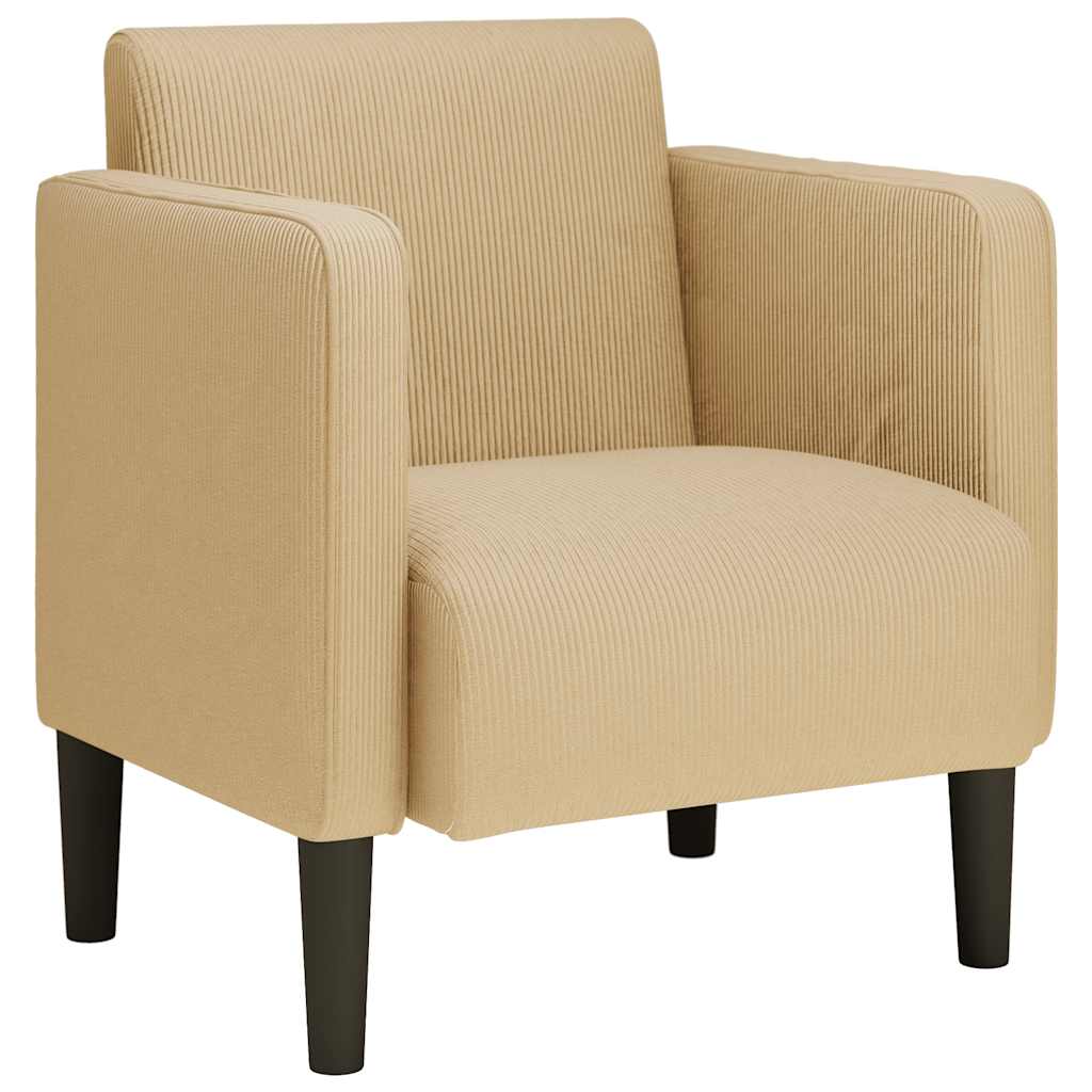 Fauteuil met armleuningen 54 cm corduroy stof grijsgroen