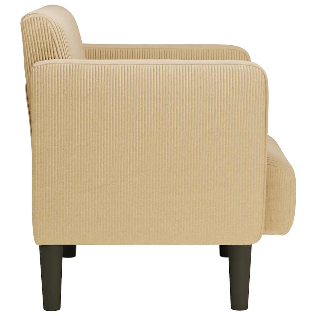 Fauteuil met armleuningen 54 cm corduroy stof grijsgroen