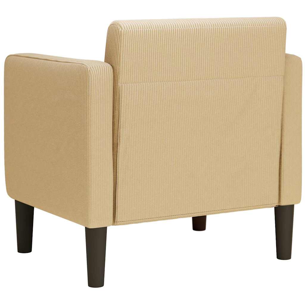 Fauteuil met armleuningen 54 cm corduroy stof grijsgroen