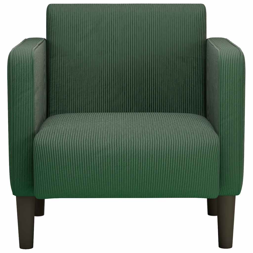 Fauteuil met armleuningen 54 cm corduroy stof donkergroen