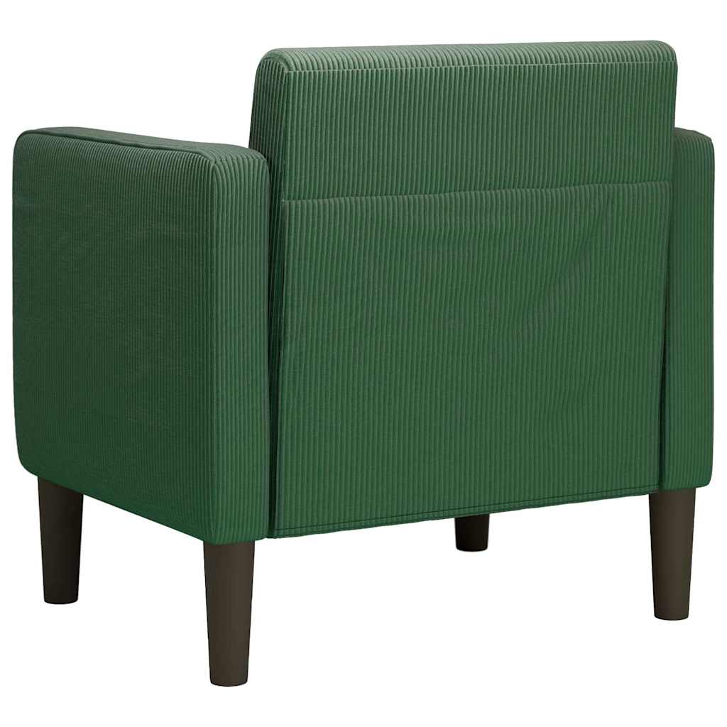 Fauteuil met armleuningen 54 cm corduroy stof donkergroen