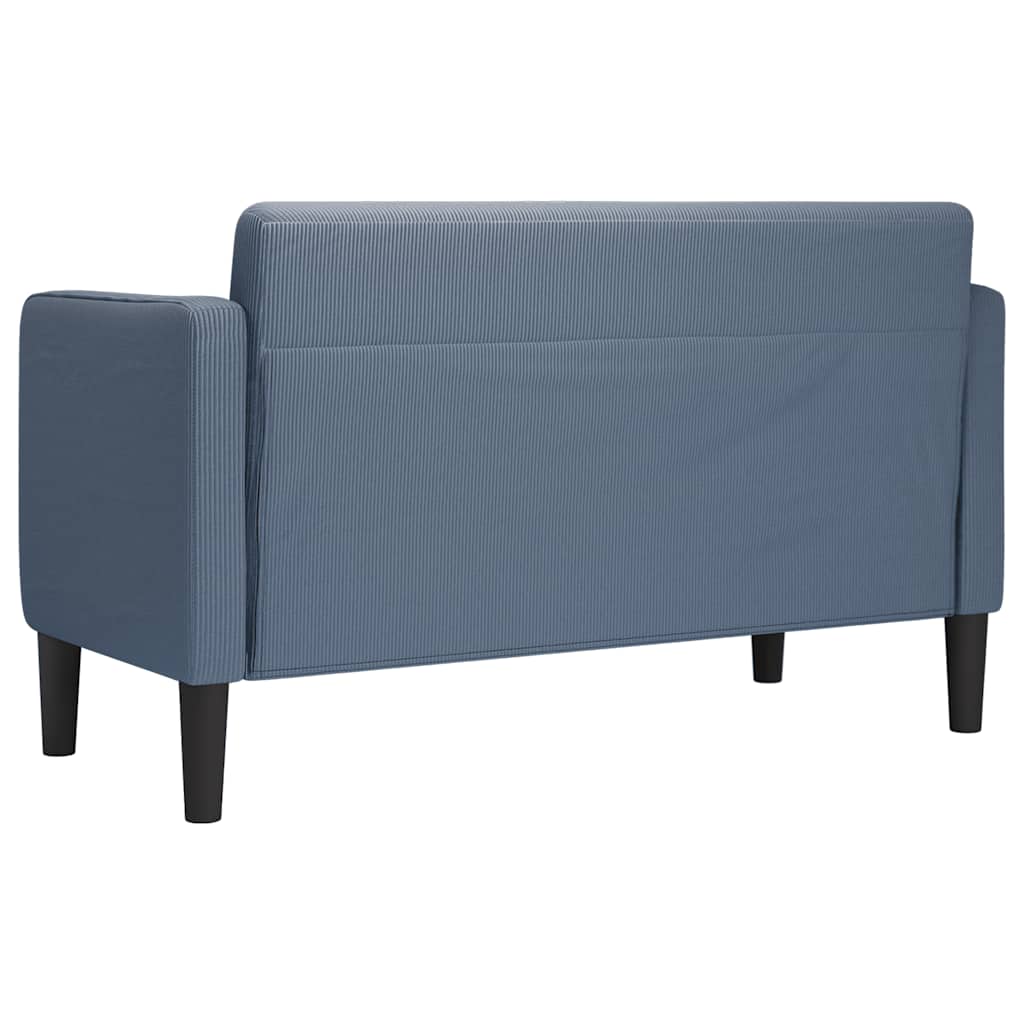 Loveseat bank 109 cm corduroy stof blauw