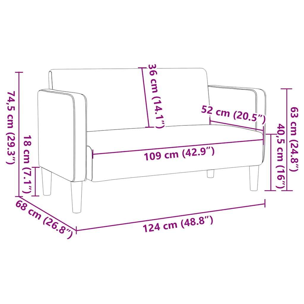 Loveseat bank 109 cm corduroy stof donkergroen
