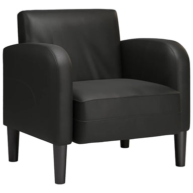 Fauteuil met armleuningen 54 cm kunstleer zwart
