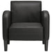 Fauteuil met armleuningen 54 cm kunstleer zwart