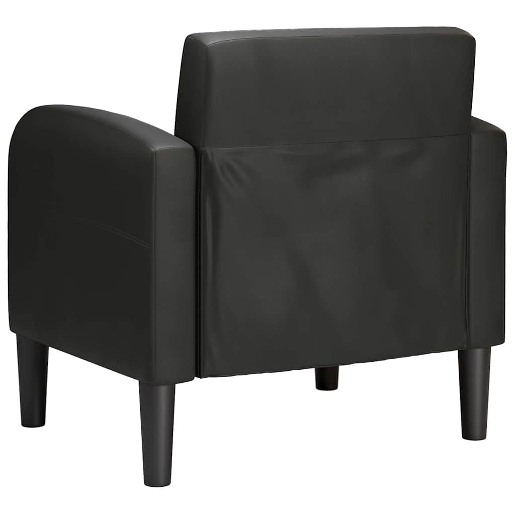Fauteuil met armleuningen 54 cm kunstleer zwart
