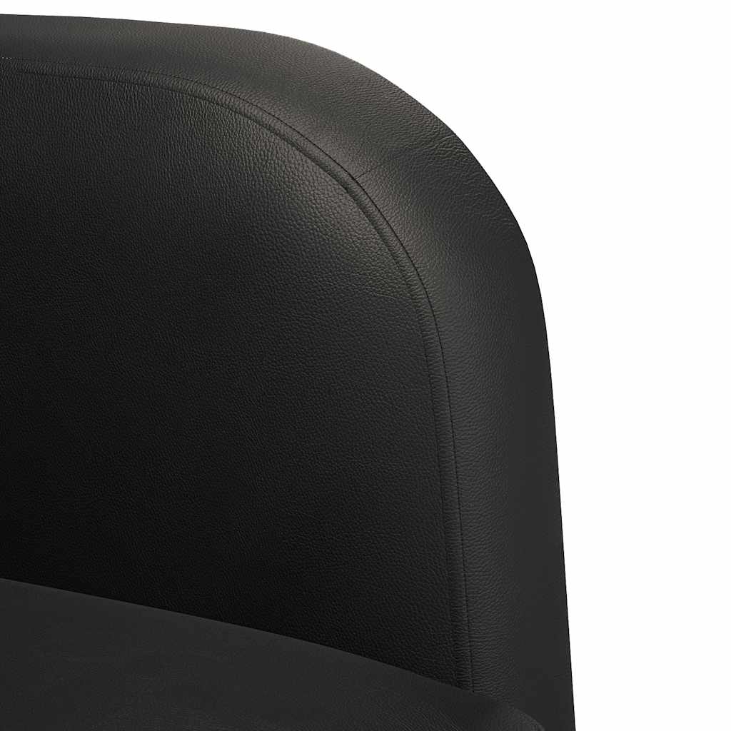 Fauteuil met armleuningen 54 cm kunstleer zwart