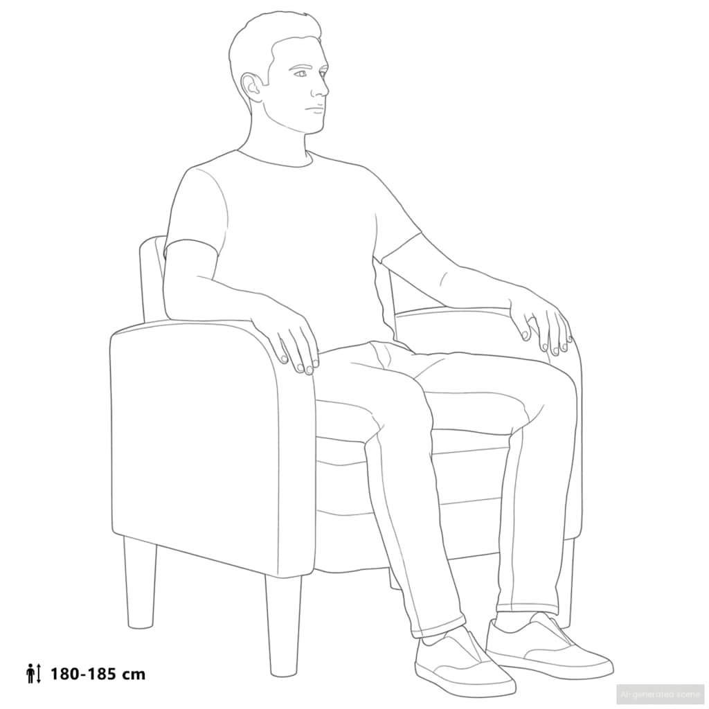 Fauteuil met armleuningen 54 cm kunstleer zwart