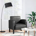 Fauteuil met armleuningen 54 cm kunstleer zwart