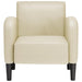 Fauteuil met armleuningen 54 cm kunstleer crèmekleurig